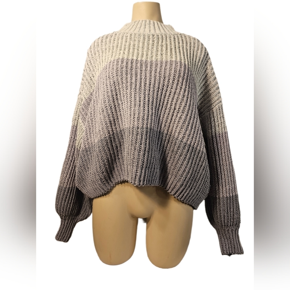 MyMichelle Color Block Crop Sweater oversized
